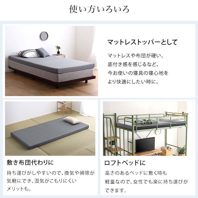 高反発プロファイルウレタンマットレス (シングル) プロファイル シングル 洗えるカバー 敷布団
