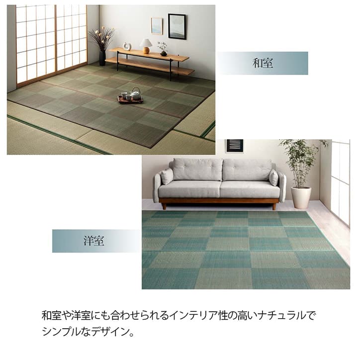 花ござ *NDXルネ 団地間6畳 BL 255X340 255×340cm ラグマット カーペット