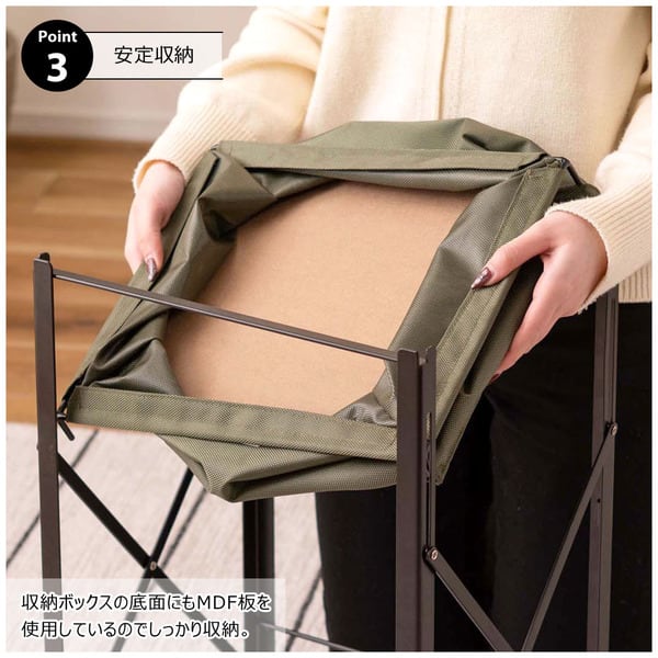 ストレージ フォールディングテーブルワゴン 幅39.5×奥行30×高さ55cm リビング収納 全3色