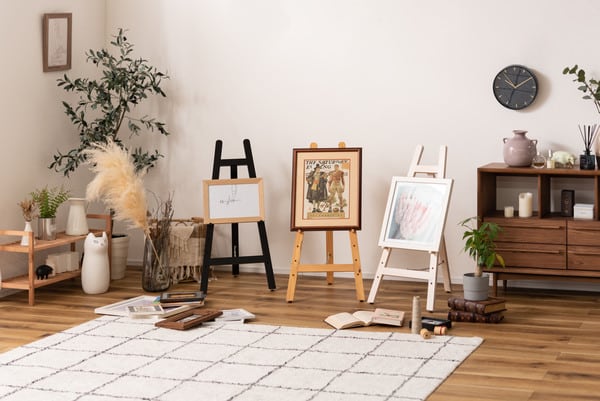 イーゼル 幅43×奥行49×高さ85.5cm 日用品 完成品 組立不要 ブラック ナチュラル 全3色