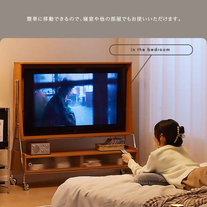 キャスター付き TVスタンドシェルフ Trev-トレヴ- 幅139.3×奥行42cm スチール 一人暮らし