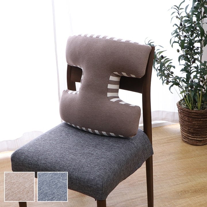 腰当 エルマー エエ型 機能性クッション BR 40X4 40×40cm 日用品 ブラウン ネイビー