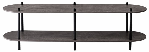 ストレージ オープンラック2段 幅155×奥行38×高さ45.5cm リビング収納 2段 ブラック