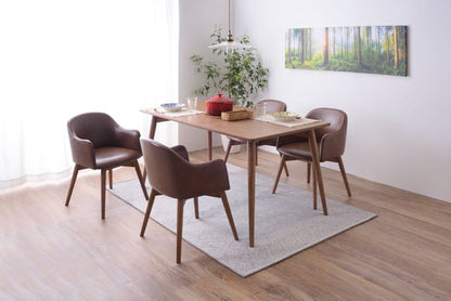 カラメリ ダイニングテーブル 幅150×奥行80×高さ72cm ダイニング家具 ブラウン ナチュラル 天然木