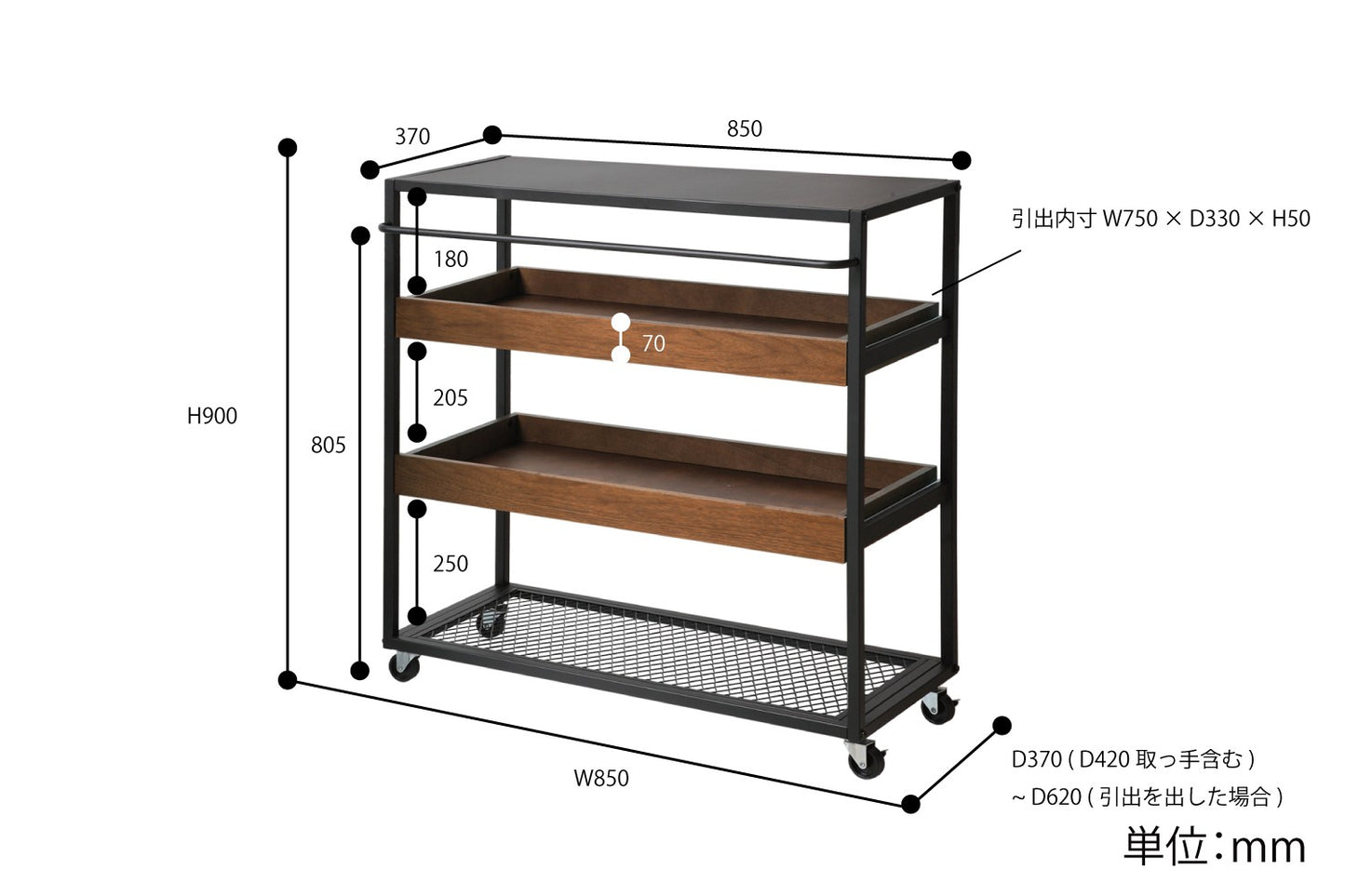 ラック anthem Wagon Rack シェルフ
