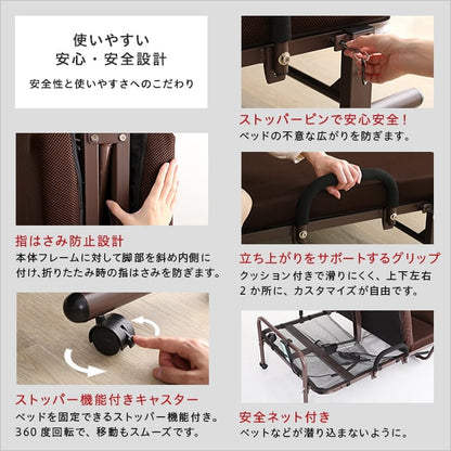 来客用 省スペース 電動リクライニングベッド 折りたたみ 無段階リクライニング 簡単リモコン 高反発マットレス 快適 スチール