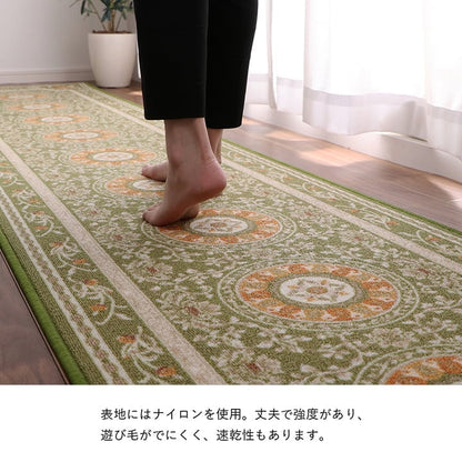 廊下敷 撥水ロマン マット GN 60X240 60×240cm ラグマット カーペット ラグ 絨毯