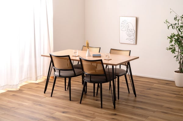 チェアー 幅49×奥行57×高さ78cm ダイニングチェア デザインチェア 回転チェア 椅子 完成品 ラタン