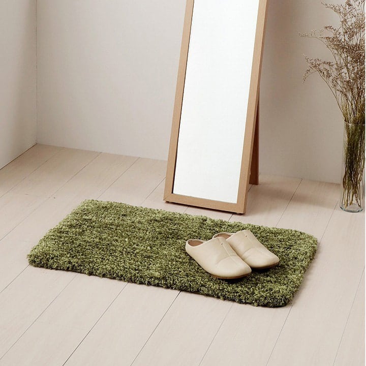 玄関マット ふんわりシャギー GN 45X75 45×75cm ラグマット カーペット ラグ 絨毯
