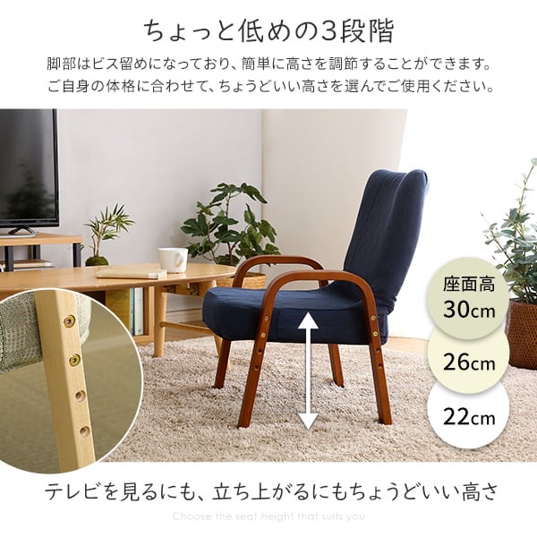 小柄な方にもぴったり! 腰掛高座椅子 棗 座椅子 全4色 クッション 腰痛対策 腰痛 ブラウン 和室