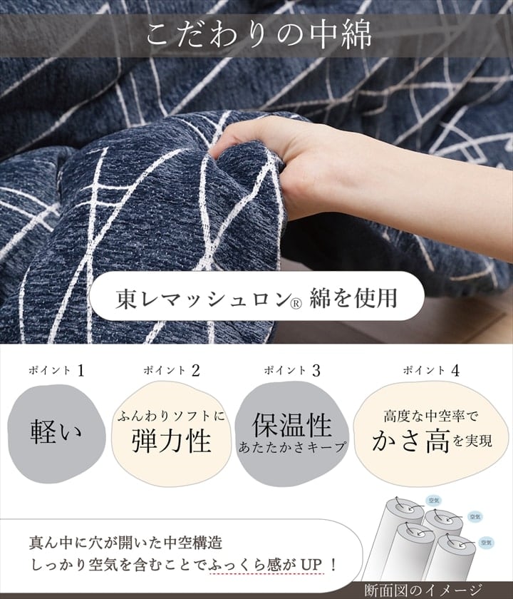 掛布団 ラハティ 大判長方形 GY 200X300 200×300cm こたつ こたつテーブル