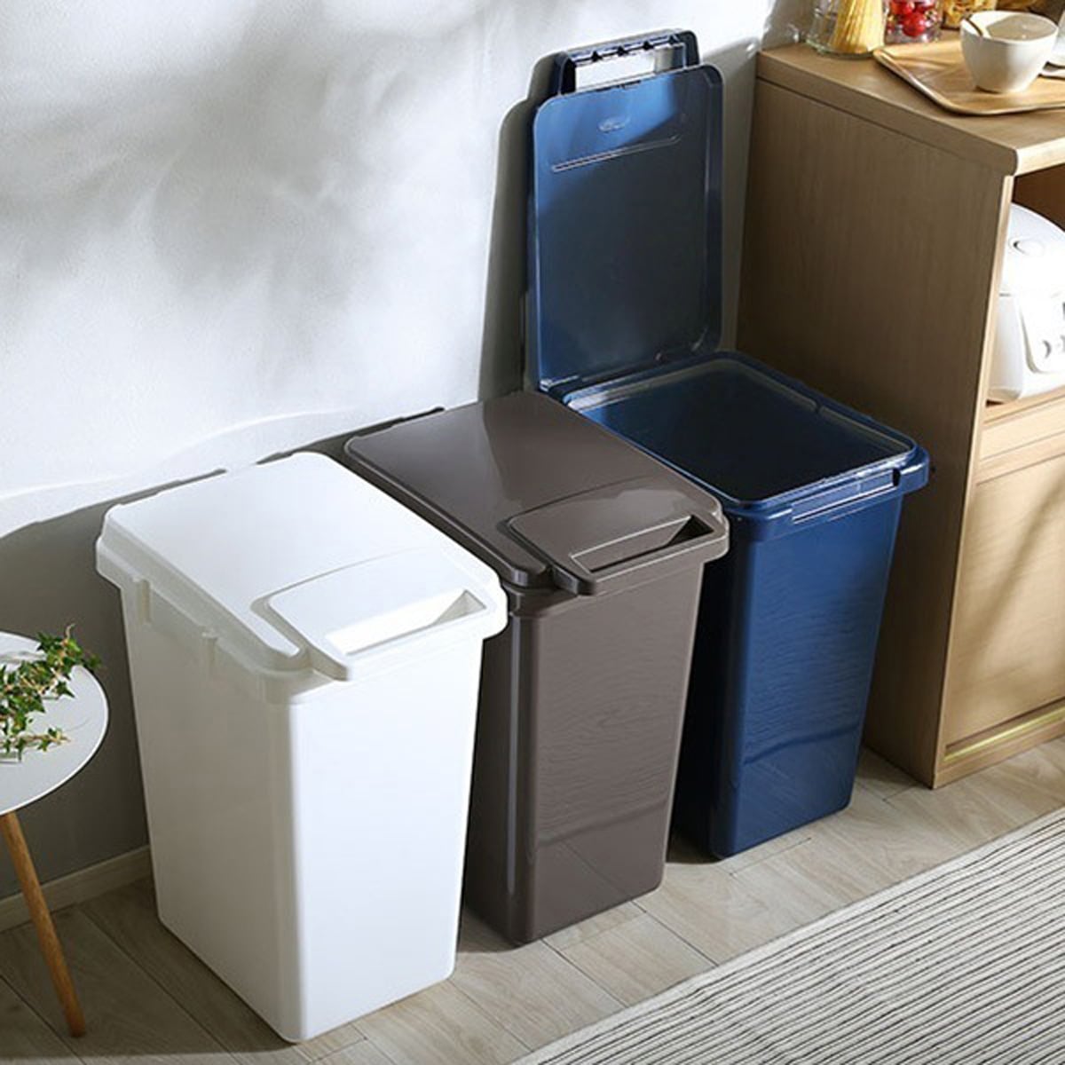 ゴミ箱 らくらくワンハンド開閉!日本製ダストボックス(大容量45L)ジョイント連結対応 インテリア