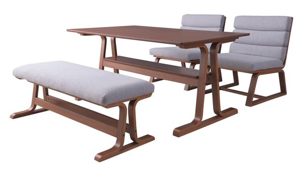 ダイニングテーブル 幅130×奥行80×高さ63cm ダイニング家具 棚付き 北欧 ブラウン レトロ