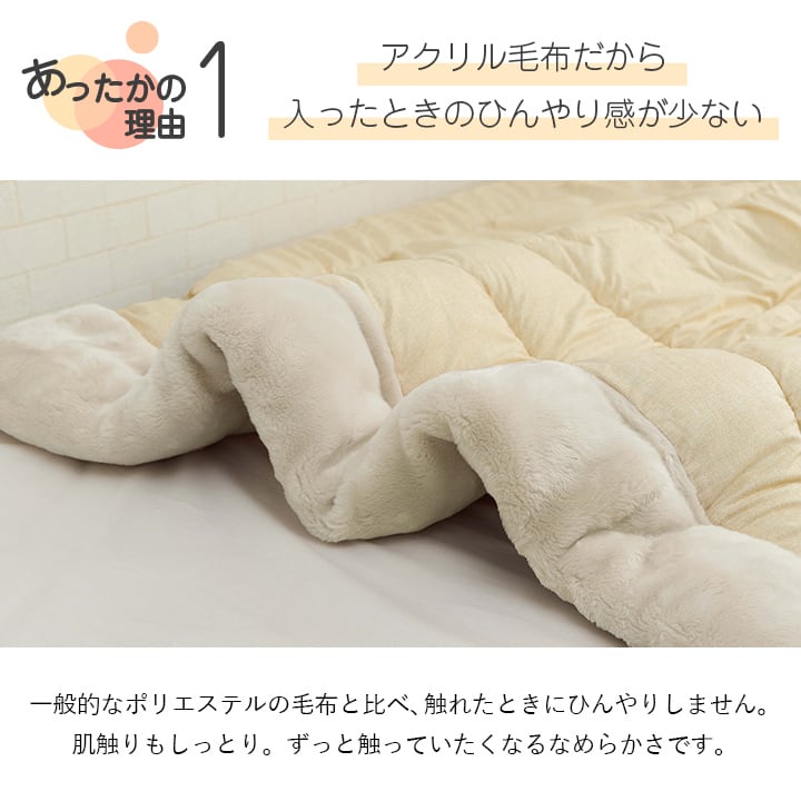 掛布団 アクリル毛布付き シングル 140X200 140×200cm 日用品 寝具