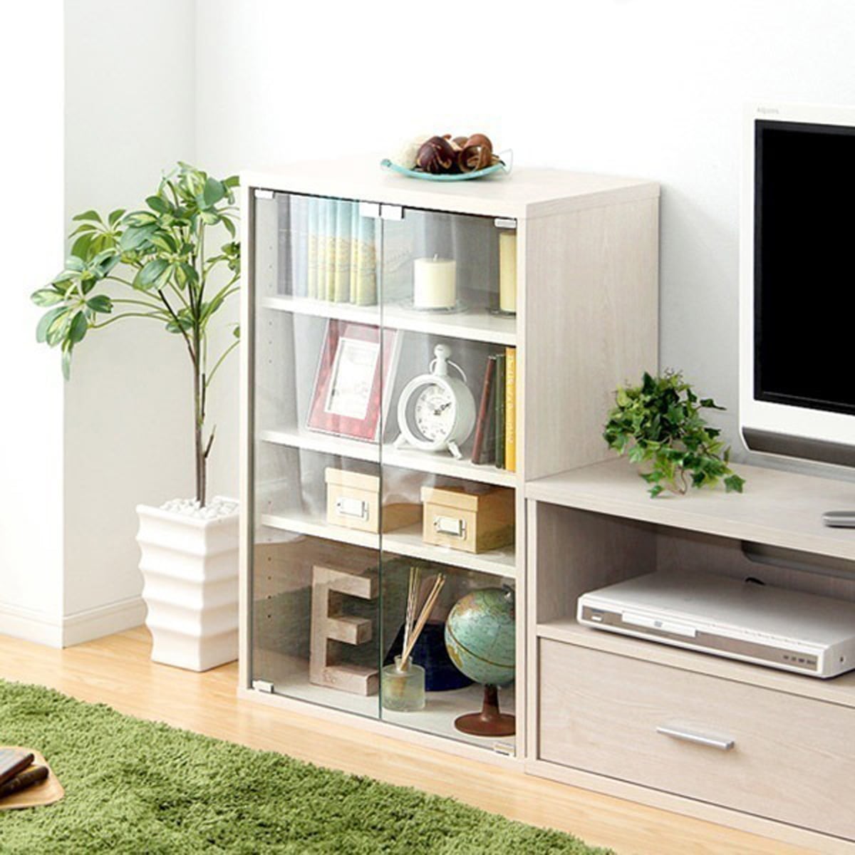 ラック 収納家具 ガラスキャビネット 40.5x19x93cm ディスプレイラック ガラス扉 本棚