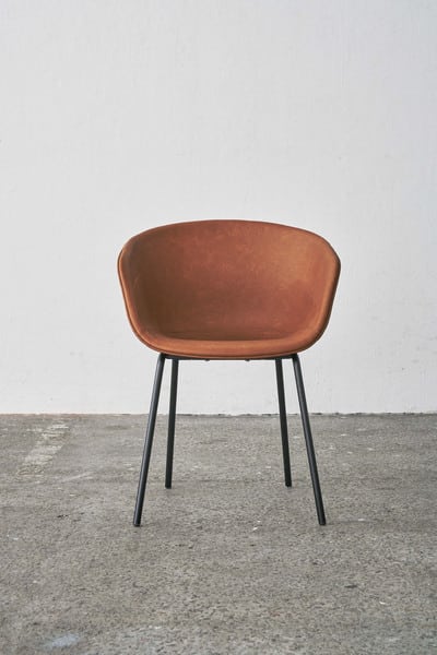 ダイニングチェア アームチェア 幅60×奥行52.5×高さ80cm ダイニング家具 ブラウン レザー