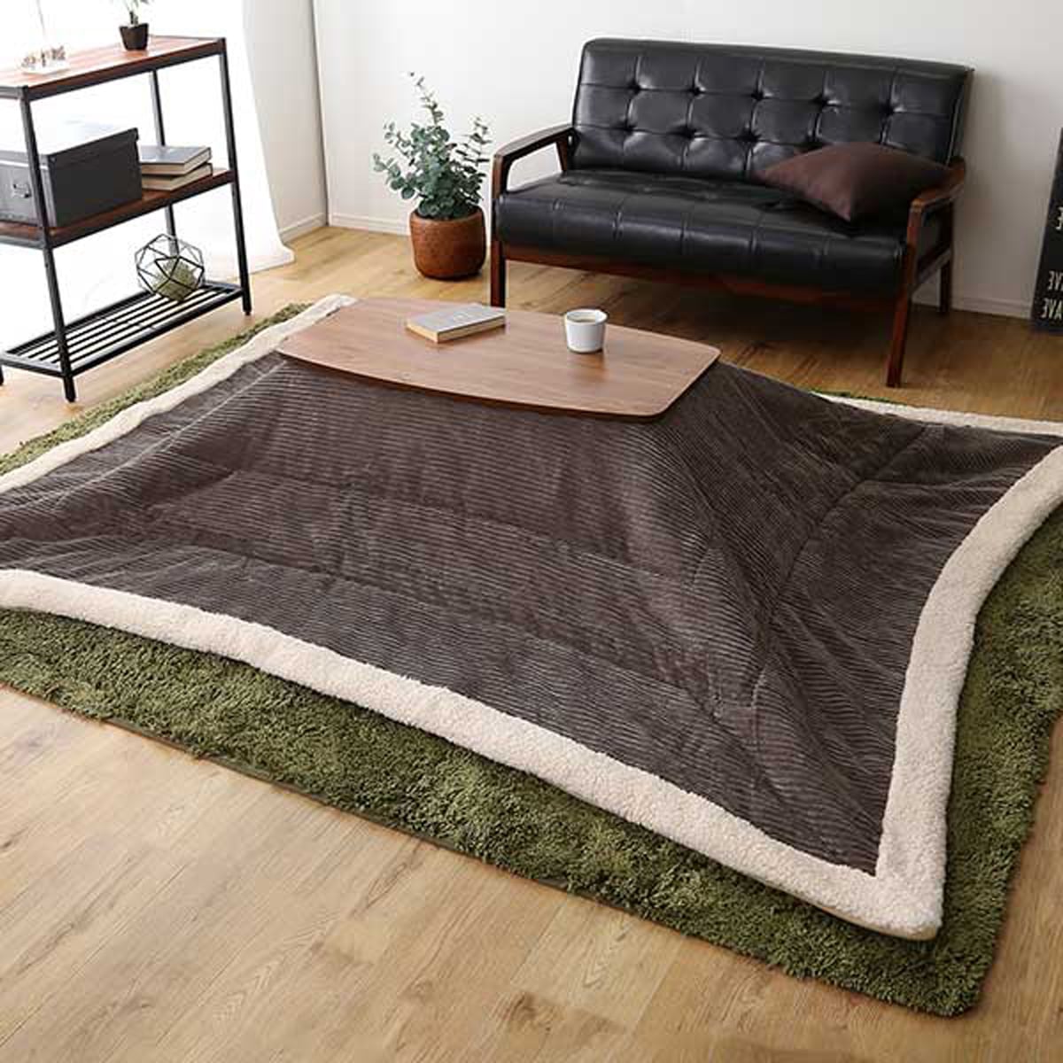 おしゃれなコーデュロイ生地の薄掛けこたつ布団 長方形(190×230cm)単品 こたつ コタツ 布団
