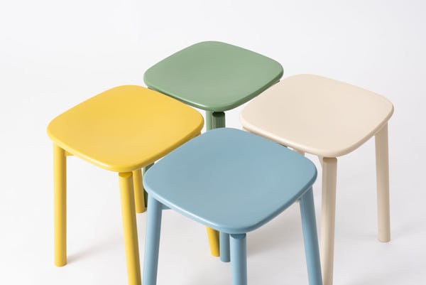 スツール 幅34.8×奥行34.8×高さ45cm オットマン 腰掛け 完成品 組立不要 ブルー 椅子