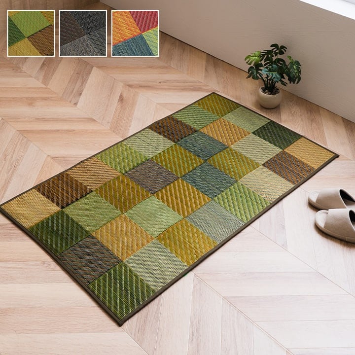 玄関マット Fカラフルブロック BL 60X90 60×90cm ラグマット カーペット ラグ 絨毯