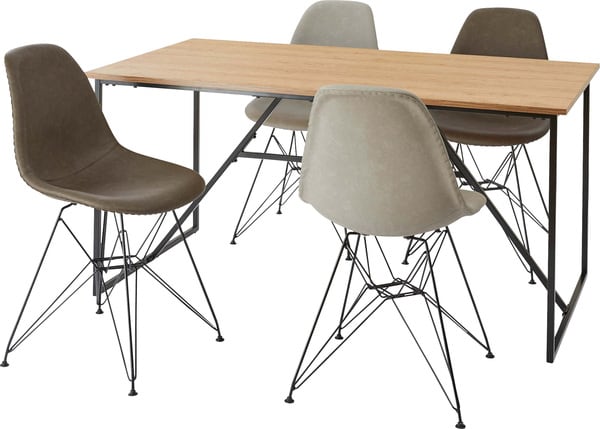 ダイニングチェア 幅47×奥行55×高さ83cm ダイニング家具 ブラウン ダークグレー レザー