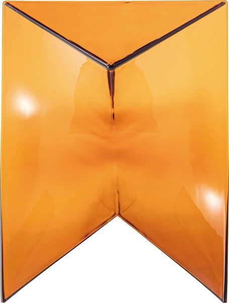 サイドテーブル 幅40×奥行40×高さ43.5cm 完成品 組立不要 クリア オレンジ テーブル