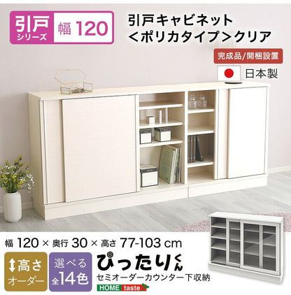 ラック セミオーダーカウンター下収納ぴったりくん キャビネット(ポリカタイプ クリア) 全14色