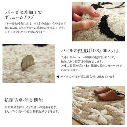 玄関マット ネム BE 60X90 60×90cm ラグマット カーペット ラグ 絨毯 マット 弾力