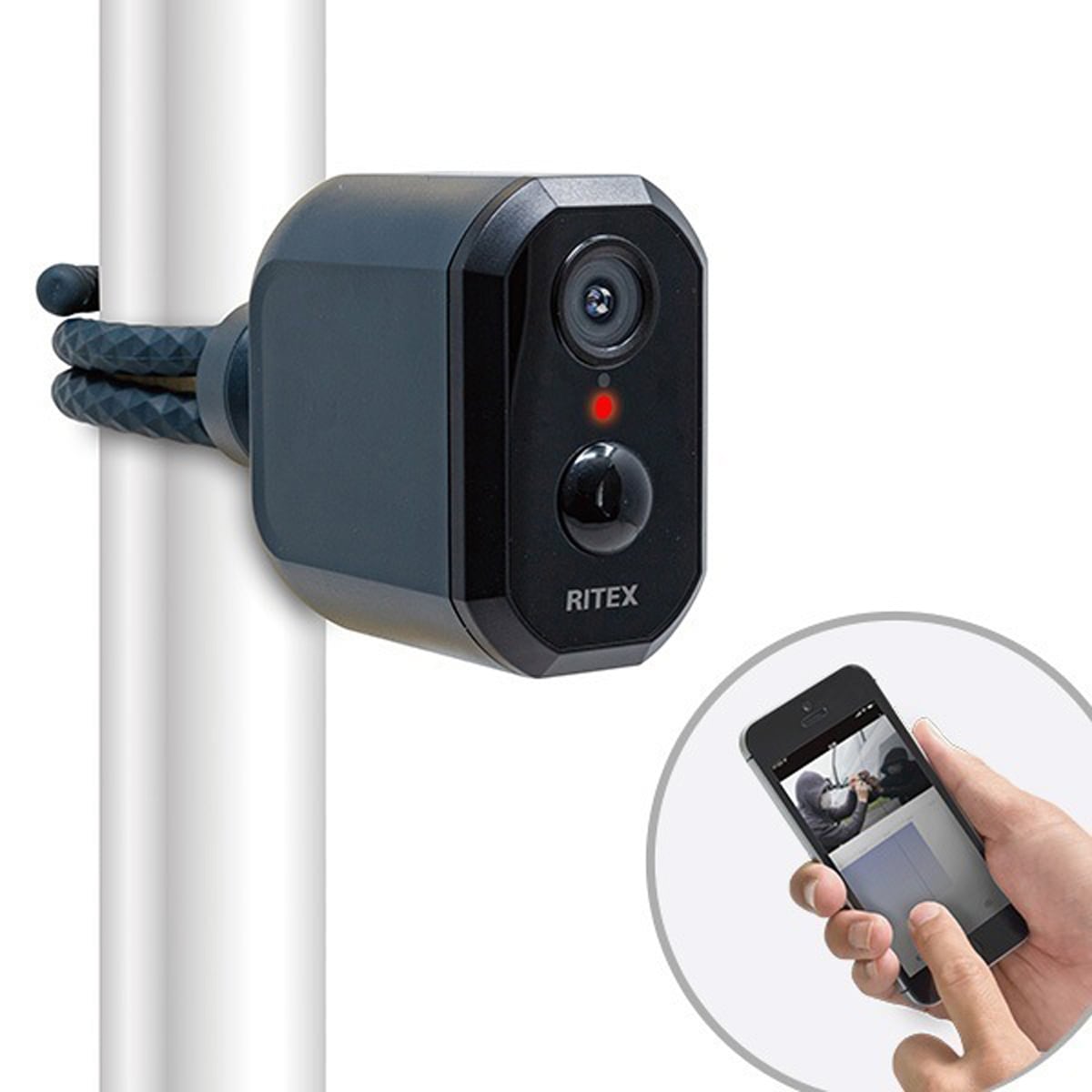 ラック スマホと連動 充電式どこでもセンサーカメラ センサーカメラ 防犯カメラ 屋外 屋内 ペット