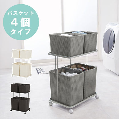 ラック ランドリーラック-RAN 4個タイプ 60×40×97cm リビング収納 キャスター付き スチール