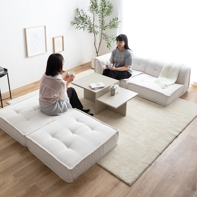 ソファー 4点セット Chouchou フロアソファー ローソファー 完成品 天然木