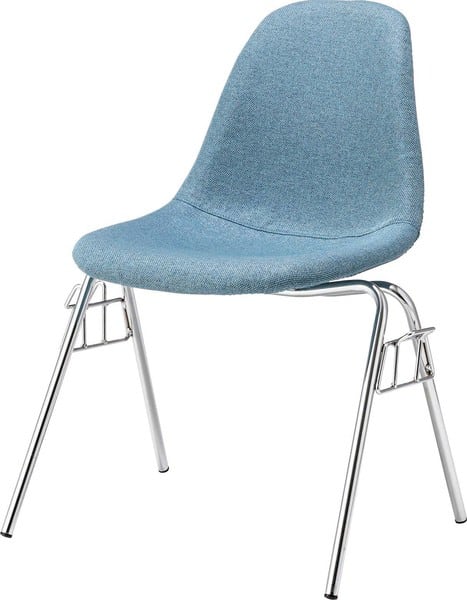 チェア 幅61.5×奥行57×高さ79.5cm ダイニングチェア デザインチェア 回転チェア ブルー スタッキング スチール