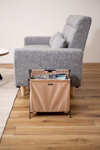ストレージ フォールディングバスケットS 幅36.5×奥行40×高さ37.5cm リビング収納 薄型 折りたたみ スリム 完成品 スチール