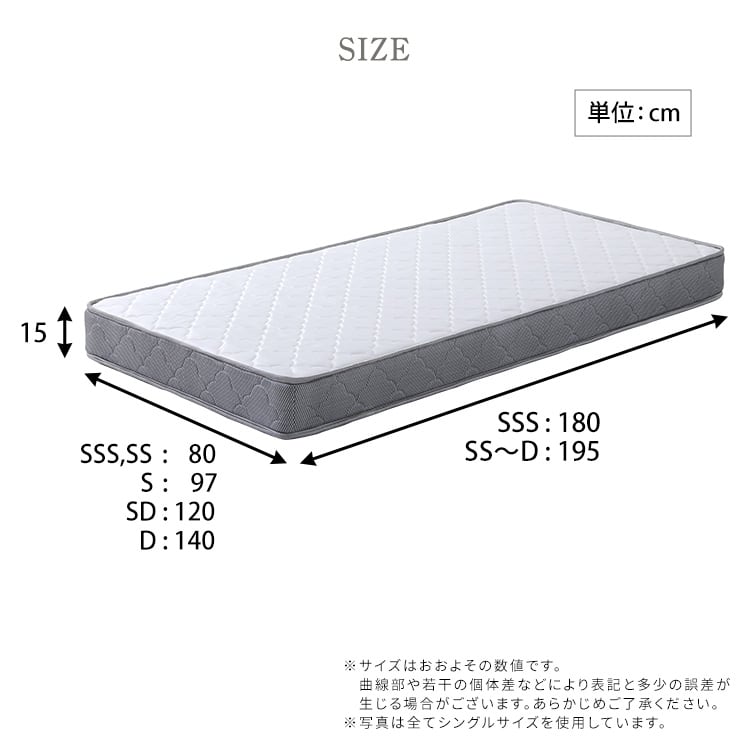 ボンネルコイルマットレス セミシングルサイズ ボンネル セミシングル 高反発 高弾性 通気性 高通気