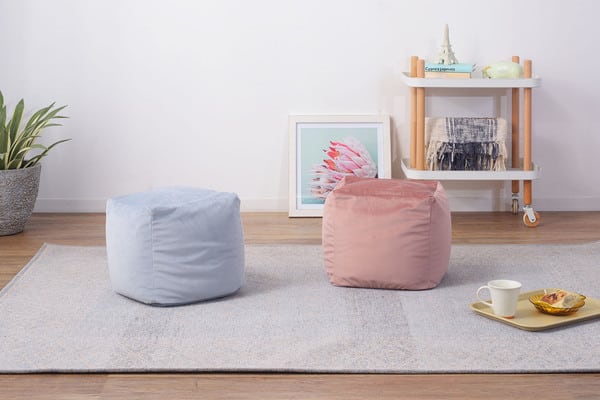 ファブリック ミニビーズクッション 幅30×奥行30×高さ30cm 日用品 完成品 組立不要 北欧