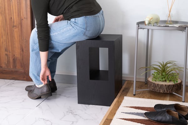 セル サイドテーブル 幅28×奥行28×高さ48cm 完成品 ブラック ウォールナット