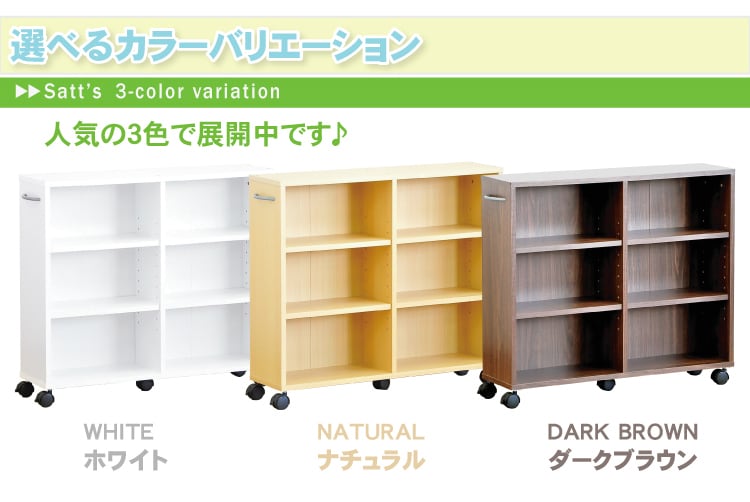ラック 隙間収納家具 3個セット 収納 押入れ キャスター 隙間 本棚・書棚・シェルフ 本棚 全3色
