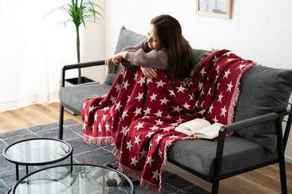 ファブリック シートブランケット 完成品 ポリエステル 約W130×D150 レッド