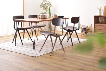 ダイニングチェア 幅46×奥行50×高さ78cm ダイニング家具 完成品 ブラック スチール