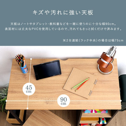 ヴィンテージツインデスク 90×90cm ツインデスク ヴィンテージ 学習デスク 勉強机 2人用