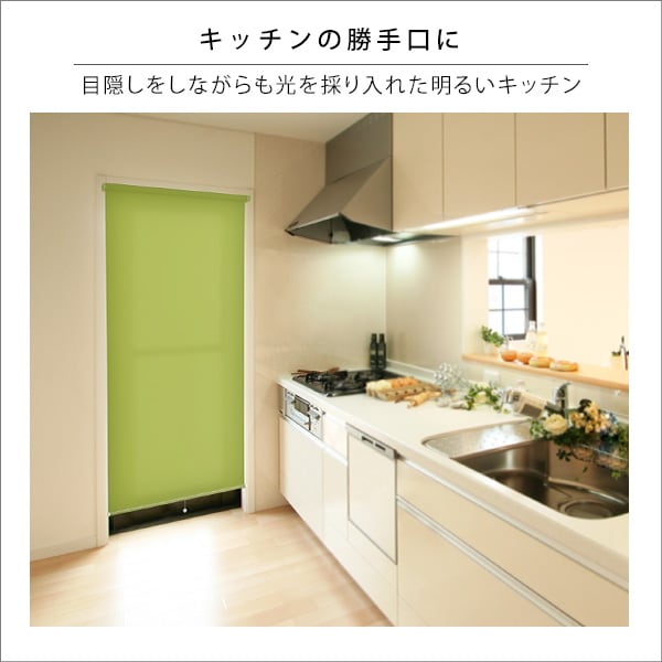 ブラインド 壁空け不要!つっぱりロールスクリーン 幅90cm(採光タイプ) スクリーン 間仕切り