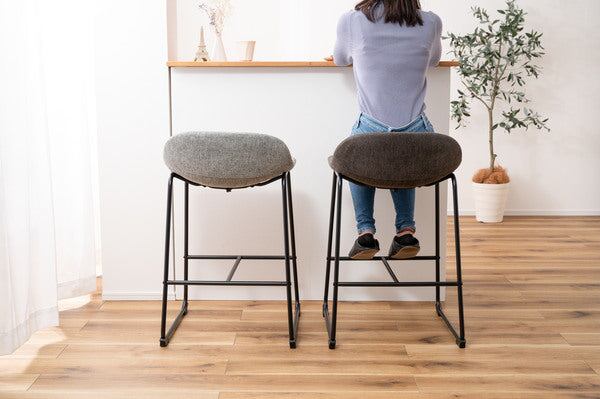 ダイニングチェア カウンターチェア ダイニング家具 幅48.5×奥行50×高さ77.5cm チャコールブラウン スチール