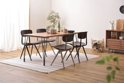 ダイニングチェア 幅46×奥行50×高さ78cm ダイニング家具 完成品 ブラック スチール