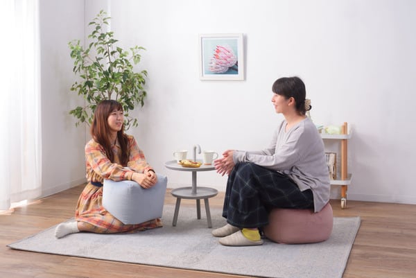 ファブリック ミニビーズクッション 幅30×奥行30×高さ30cm 日用品 完成品 組立不要 北欧