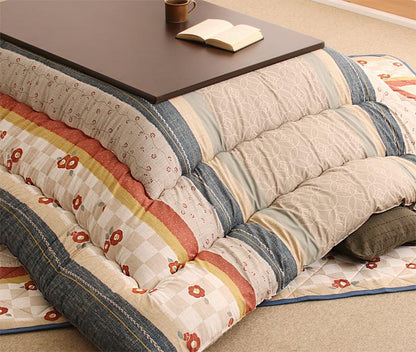 ラグ こたつ 和レトロこたつ布団 春万知 はるまち 掛布団&敷布団2点セット 正方形 80×80cm