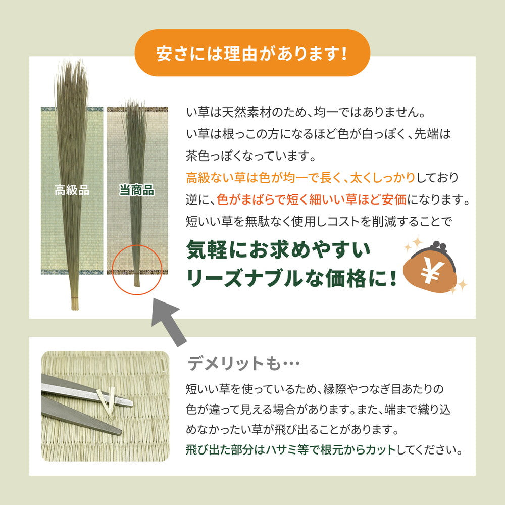 ラグ カーペット 江戸間 い草カーペット 柳川 やながわ 1帖 87×174 ラグマット 絨毯 消臭