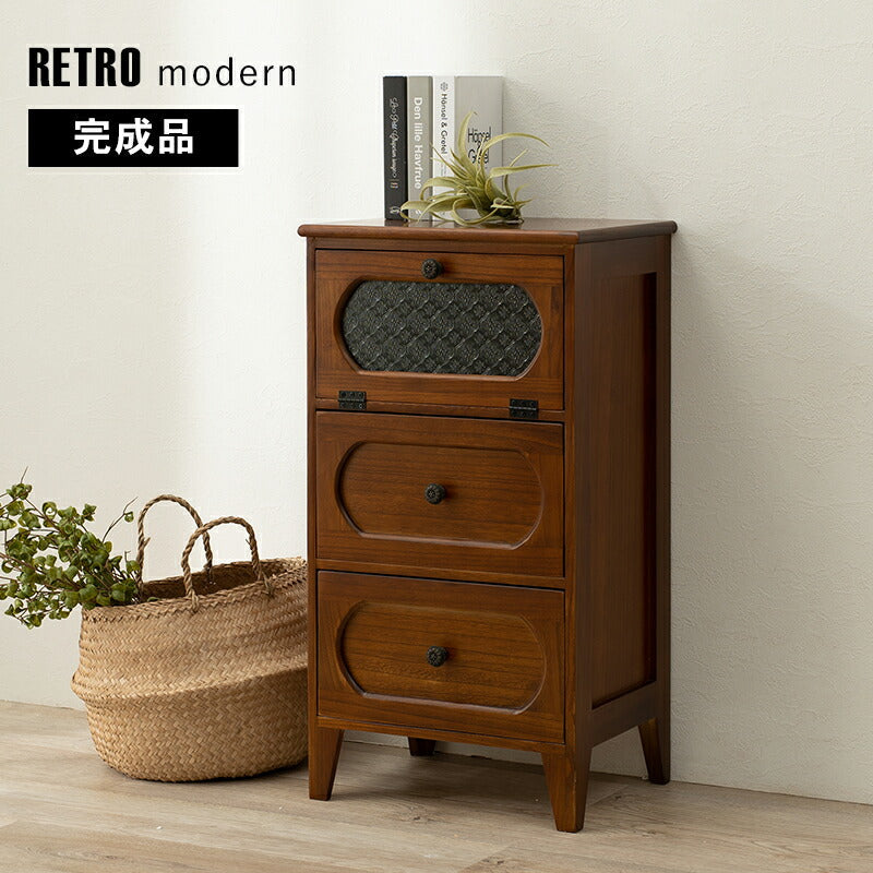 チェスト チェスト-MCH51-レトロ 3段 42×32×78cm 衣類収納 引き出し付き 完成品
