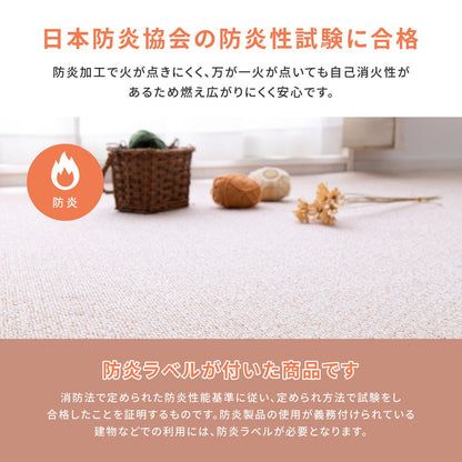 ラグ カーペット 江戸間 防炎・撥水付き国産高機能カーペット 3帖 176×261 ラグマット 絨毯