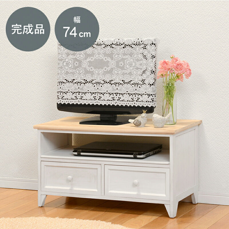 テレビ台 TV台-MTV-アンティークホワイト 74×34×40cm スタンド ローボード 完成品