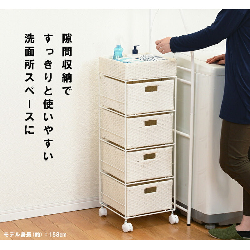ランドリーラック ランドリー スリムタイプ 15.5×40.5×95.5cm キャスター付き 完成品