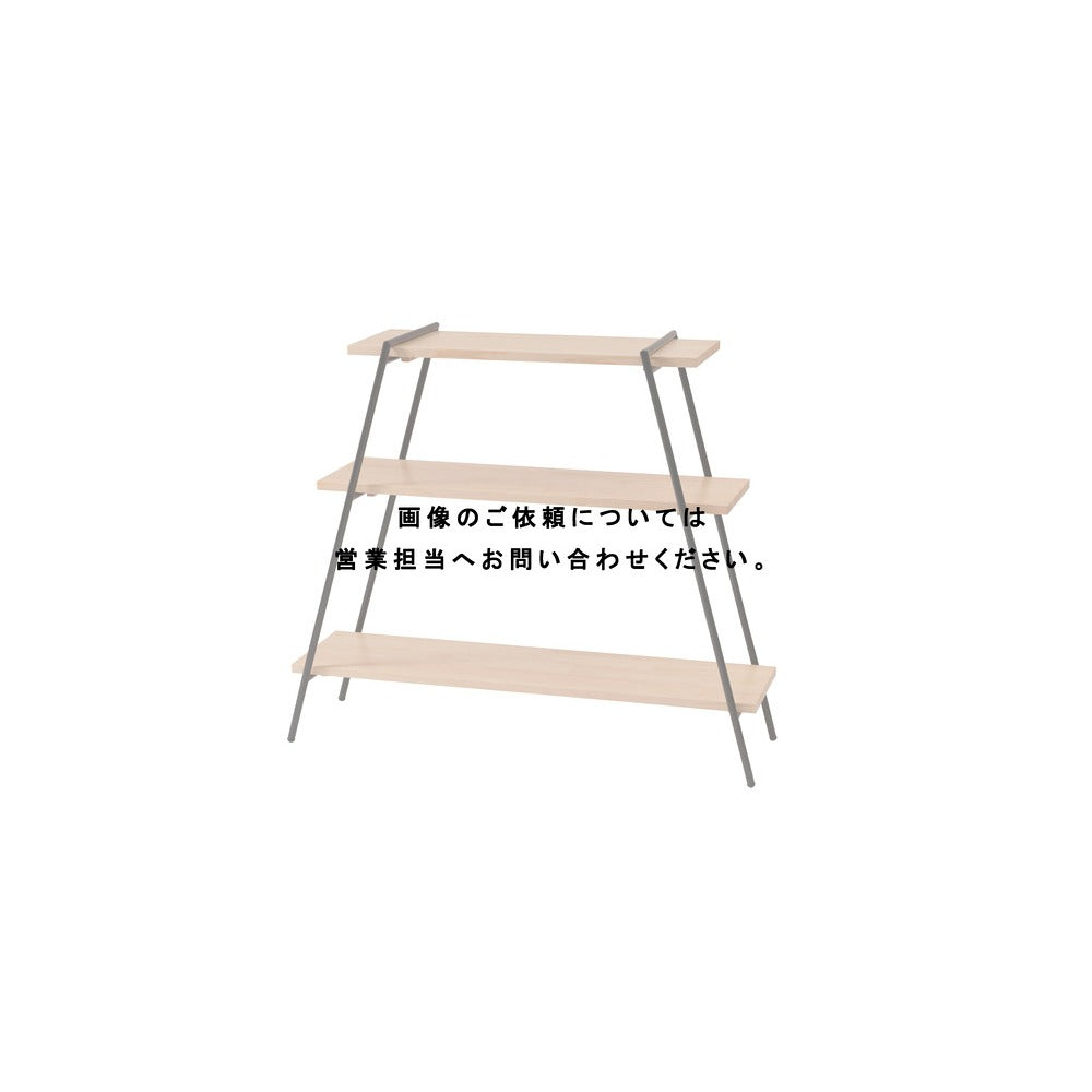 ストレージ アイアンレッグラック 3段 幅90×奥行27.5×高さ79cm リビング収納 ブラック